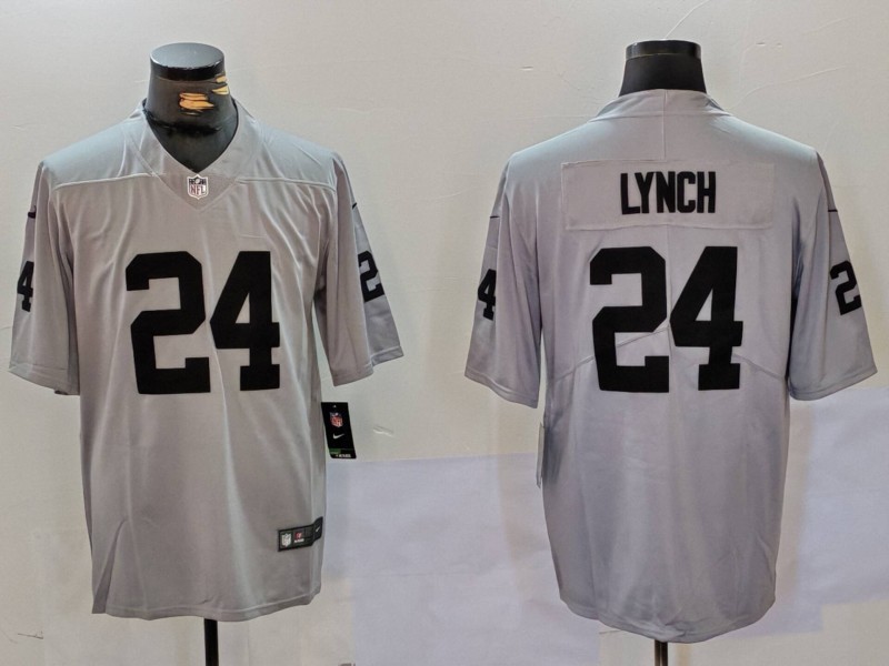 Men’s Las Vegas Raiders #24 Marshawn Lynch Grey Vapor Untouchable Limited Stitched Jersey